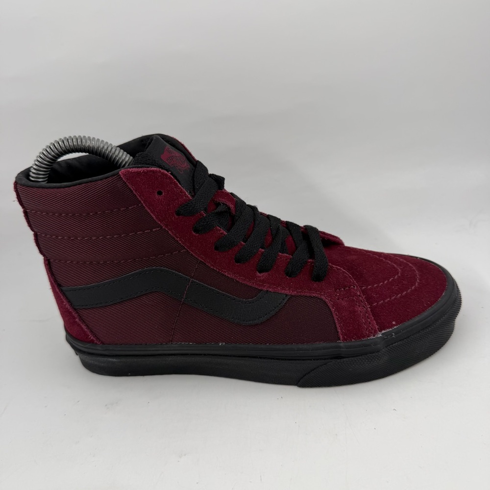 👞 NEW! Vans Sk-8 Hi Rescue-SZ 5-Metallic Twill Port Royale Red Suede Shoes